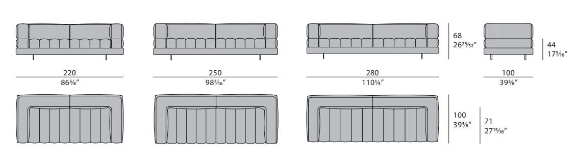 3-местный тканевый диван Turri Domus ARCH-00007225 - Вид №1