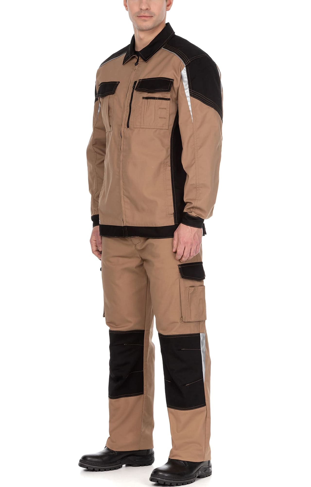 70069 Костюм  NEW бежевый с черным STATUS  Летняя спецодежда  размер 56-58/182-188  - Вид №12