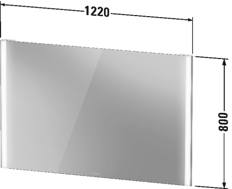 XV70340B2B2 Зеркало с подсветкой, версия "Sensor" Серии/XViu #XV7034 1220 x 40 мм Black Matt Duravit - Вид №1