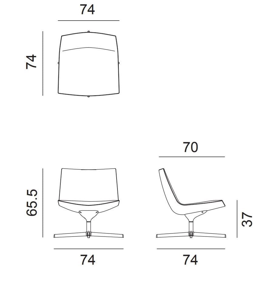 4-спицевое вращающееся кресло Arper Catifa 60 ARCH-00099189 - Вид №5
