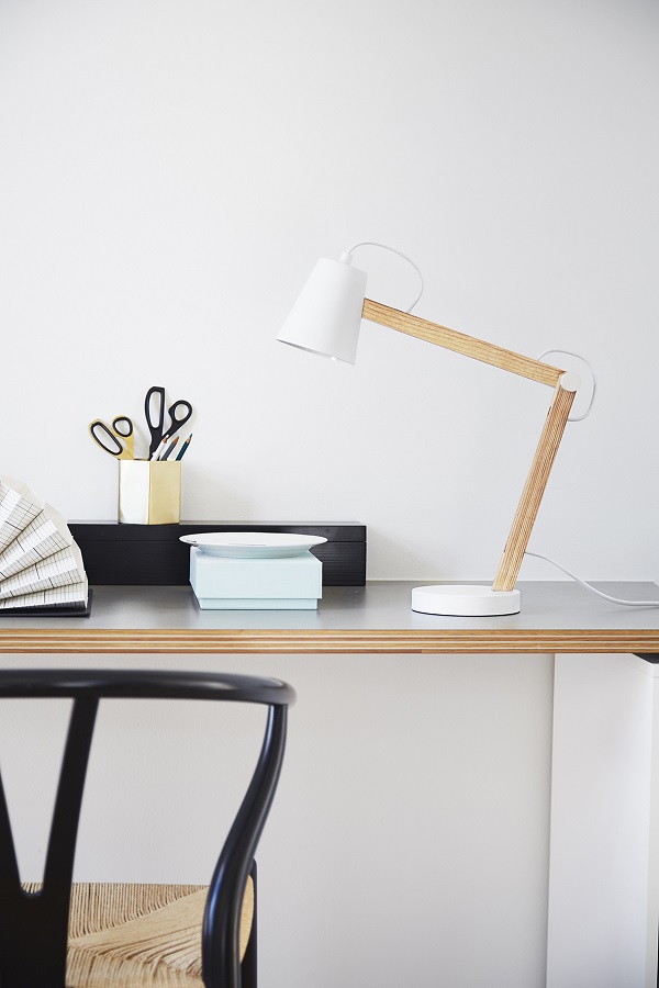 Лампа настольная Play, серая матовая, ясень, серый шнур Frandsen 2278167136001 - Вид №1