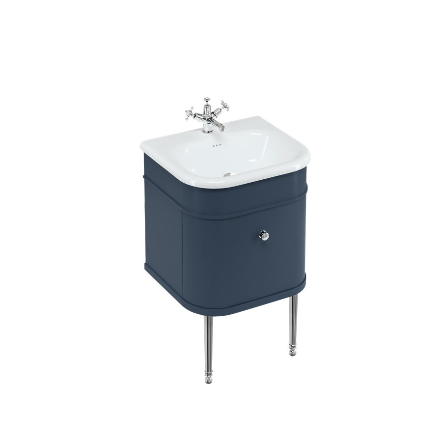 Burlington Chalfont Chalfont 550mm одинарный ящик - синий с золотыми ногами CH55B-CHLEGGOLD  - Вид №2