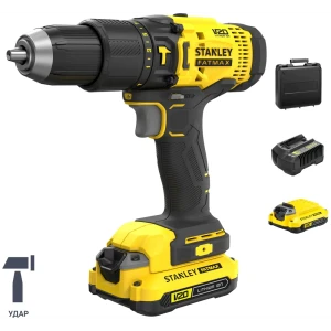Дрель-шуруповерт аккумуляторная ударная Stanley Fatmax SCD711C2K, 18 В Li-ion 2x1.5 Ач 88749233 STLM-2197938