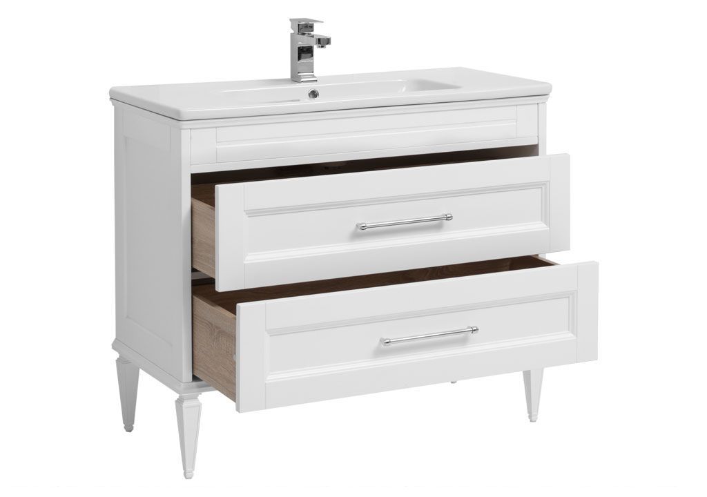 Тумба с раковиной Aquanet Бостон М 100 белый 0020967800197961 - Вид №1