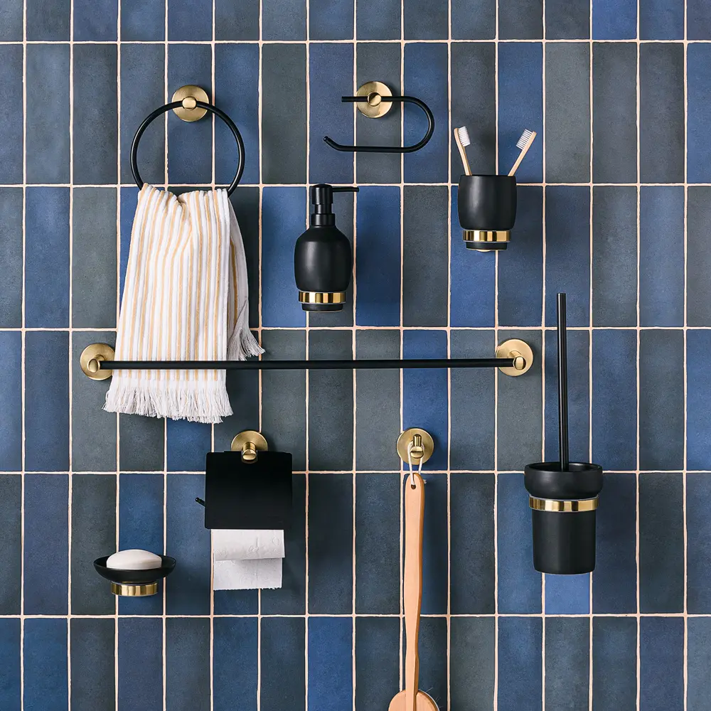 Держатель для полотенца Moroshka Oro Nero 60 см цвет чёрный/золотой STLM-2159533 - Вид №4