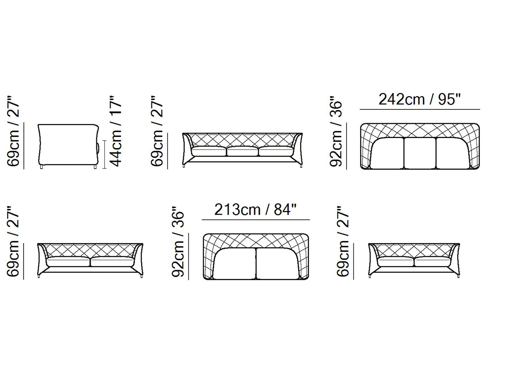 Кожаный или тканевый капитонный диван Natuzzi Italia La scala ARCH-00137580 - Вид №5