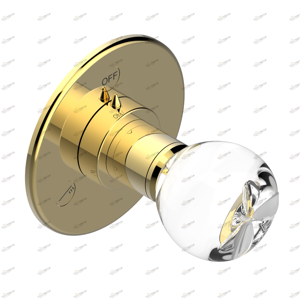 A42-48M2SB Trim for wall mounted diverter, 2 ways - ref. 48M2 and 3 ways - ref. 49M3 Thg-paris Pomme Золото A42-48M2SB CAT.F