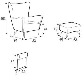 Sits Кресло из ткани с подставкой для ног sun-id-1480253 - Вид №5