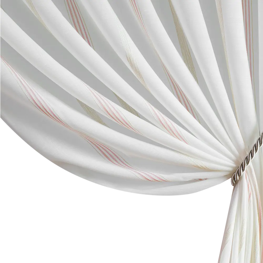 Тюль 1 м/п Полосы батист 300 см цвет розово-бежевый GARDEN STLM-2130433 - Вид №3