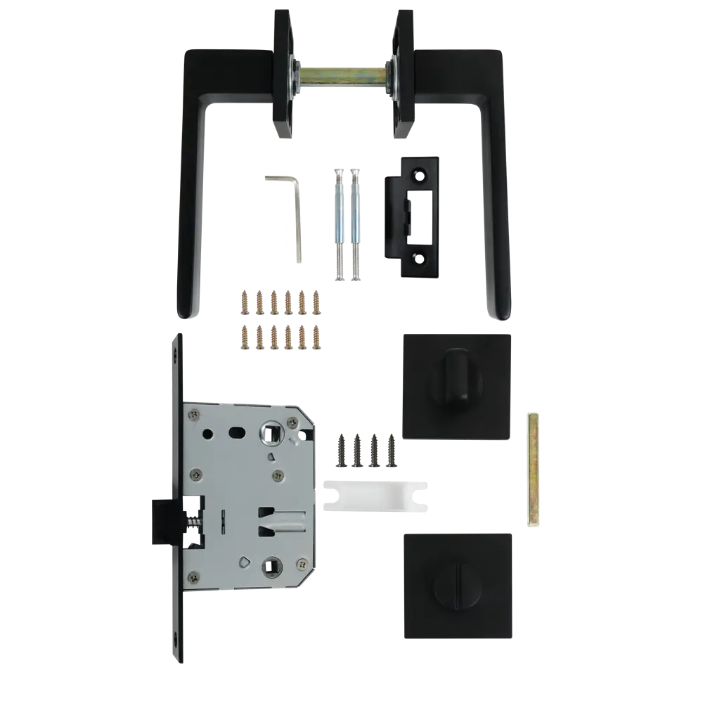 Дверные ручки EDSON WC10Q2 черные с запорным механизмом 85167461 STLM-1327371 - Вид №1