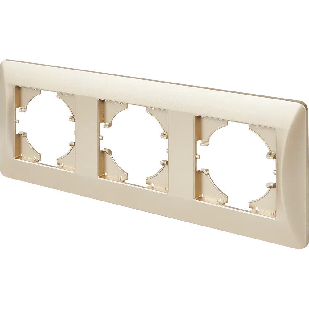 Рамка GUSI Electric Ugra для тройной установки розеток и выключателей в цвете шампань 83865116 STLM-0045260 - Вид №1