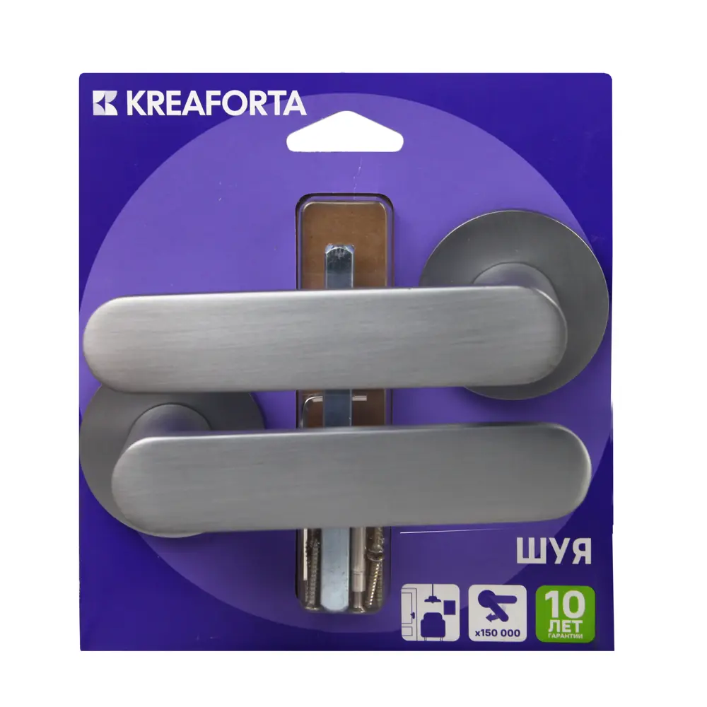 Дверная ручка на розетке KREAFORTA Шуя без запирания цвет хром STLM-2045026 - Вид №3