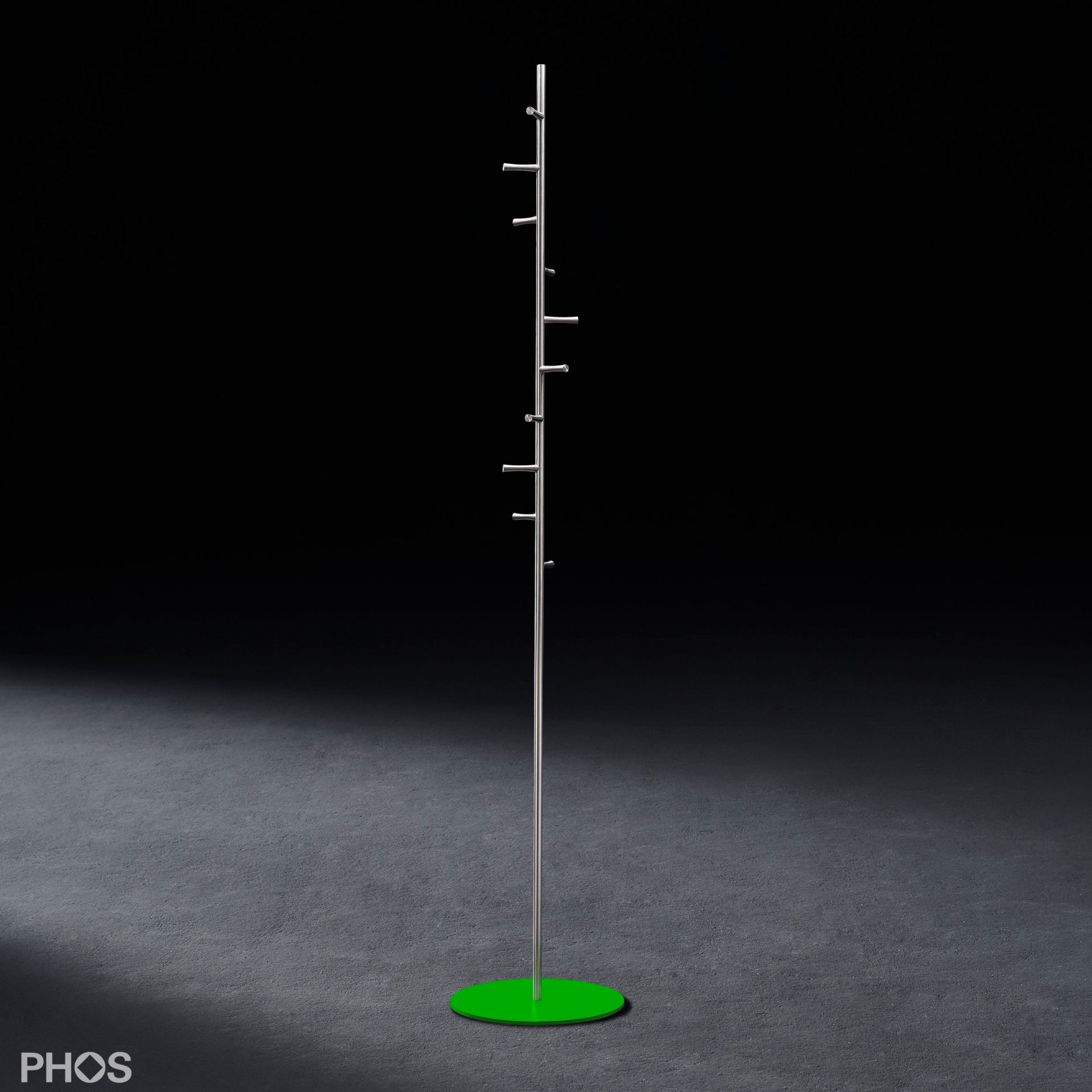 GSTH10F-B-BPGr Вешалка для полотенец и вешалка для верхней одежды с 10 крючками, основание: зеленое PHOS  - Вид №1