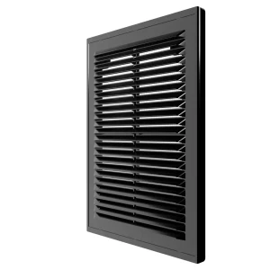 Вентиляционная решетка с сеткой Era Р 185x255 мм пластик цвет черный