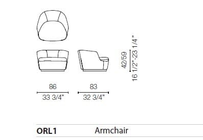 Вращающееся кресло с подлокотниками CAPPELLINI Orla ARCH-00095784 - Вид №6