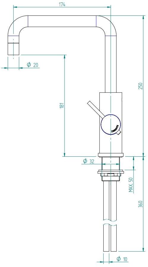 ZAZZERI Смеситель для раковины, однорычажный, с регулируемым изливом Modo sun-id-1449978 - Вид №2
