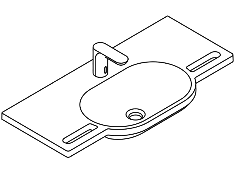 950.19.013 Комплект умывальника и смесителя HEWI Waschtische  - Вид №2