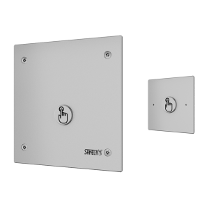 14036 Устройство смыва унитаза с пьезо кнопкой, с антивандальной крышкой, с дополнительной выносной пьезо кнопкой для инвалидов, 24 В пост. SANELA