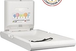 CP0016V-I Вертикальный пеленальный столик из белого полипропилена со встроенной антибактериальной добавкой и ионизатором mediclinics