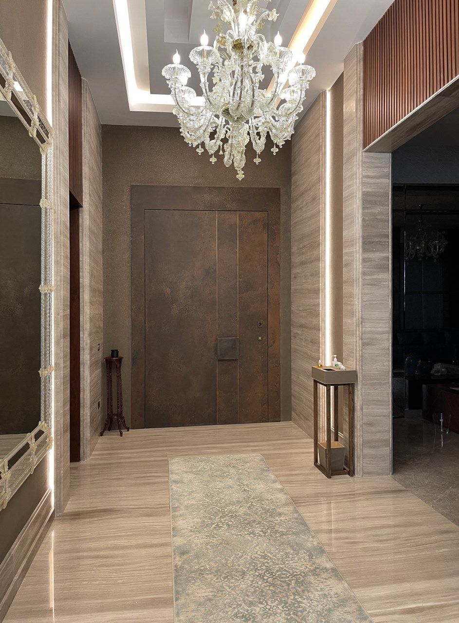 Бронированные двери с утопленной ручкой из керамики и латуни Ercole Rialto ARCH-00078650 - Вид №1