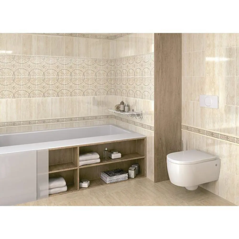 Бордюр Kerama Marazzi «Травертин-Скульптура» 20х5.7 см цвет бежевый STLM-2146107 - Вид №3