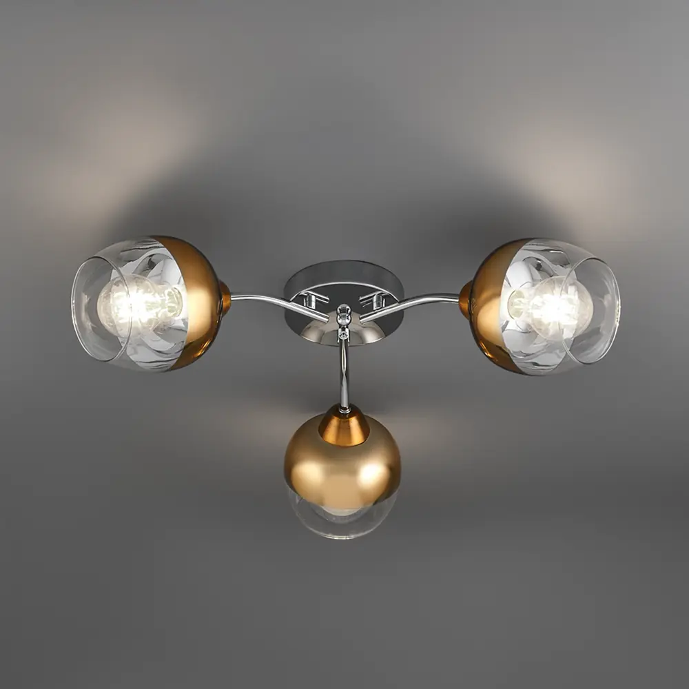 Люстра потолочная JLIGHT FIERA 3 лампы 18 м², цвет хром 84534215 STLM-2118886  - Вид №3