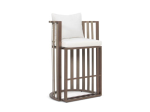 Алюминиевый садовый стул с подставкой для ног