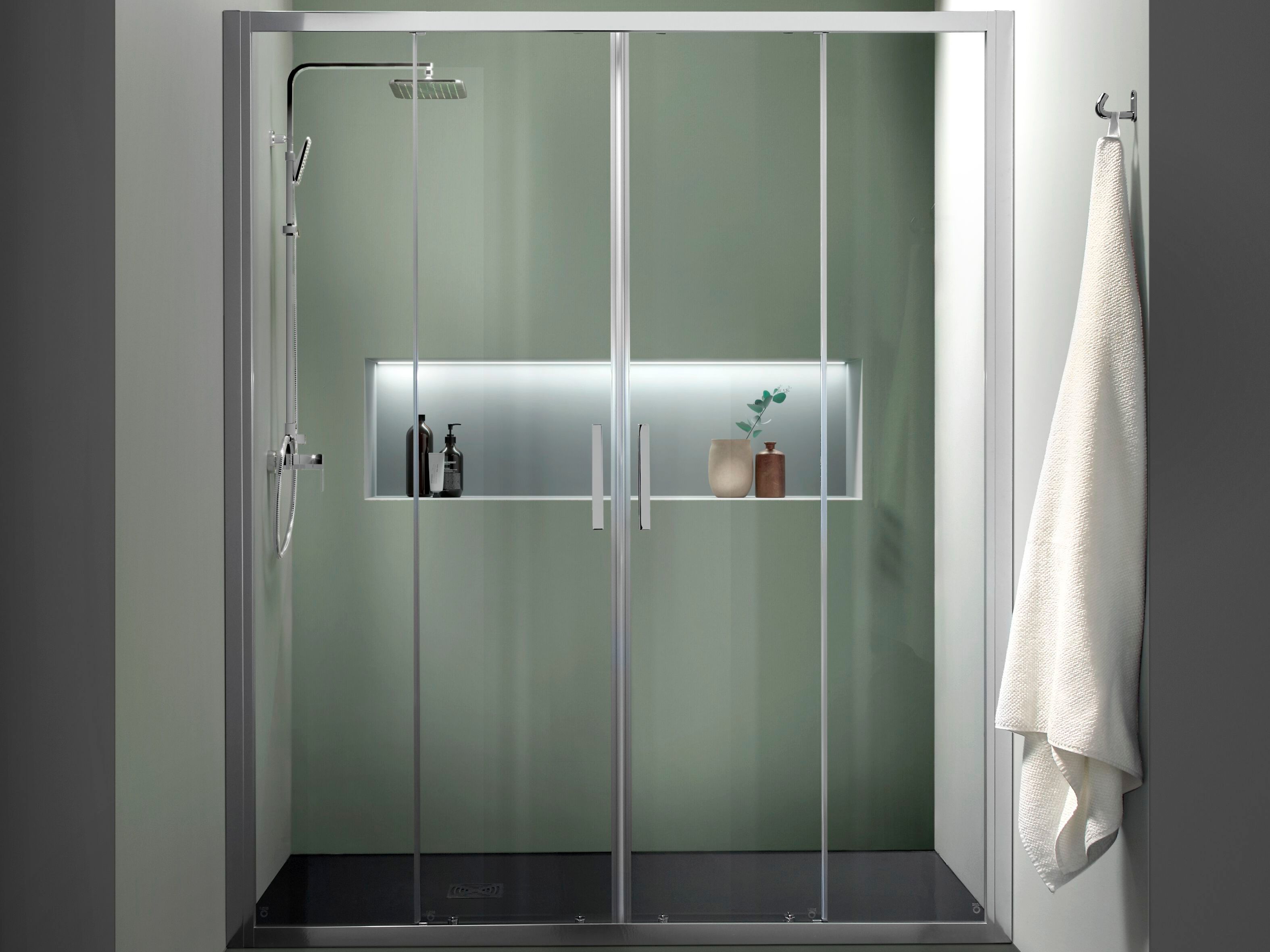 Алюминиевая и стеклянная нишевая душевая кабина TAMANACO FPSC57 ARCH-00126597