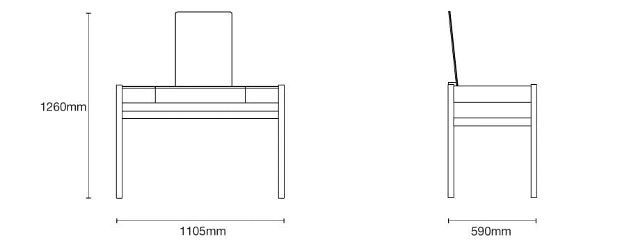 Туалетный столик из дуба Case лопата ARCH-00061213 - Вид №2