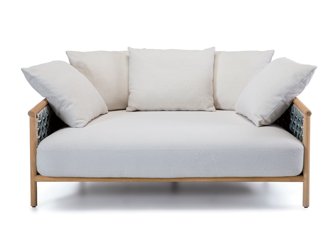 Садовая кушетка из тикового дерева и плетеной веревки Ethimo патио ARCH-00066515 - Вид №1