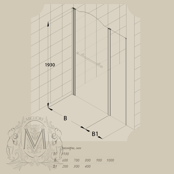 22667 Душевая дверь Migliore Diadema - Вид №2