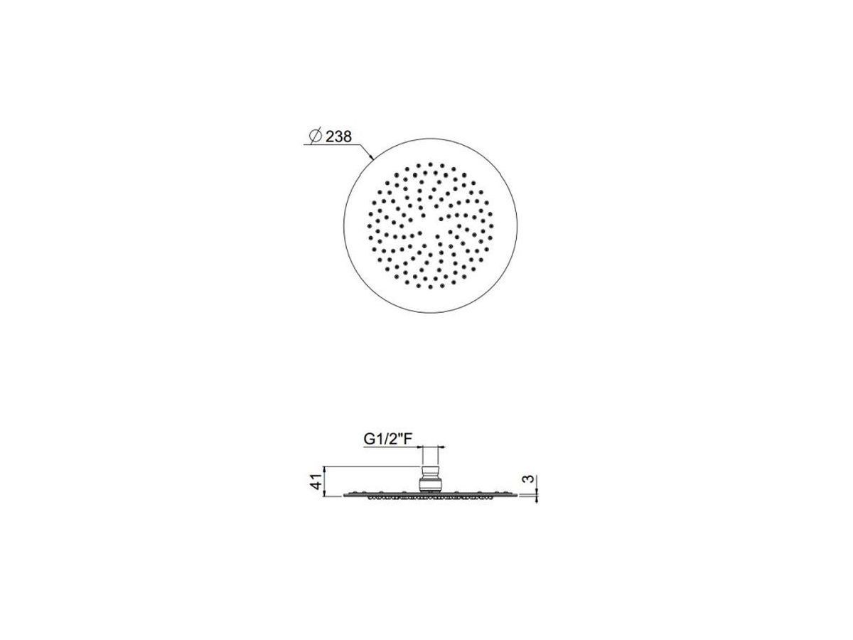 Одиночная душевая головка CARIMALI SOFFIONE MYSLIM TONDO INOX ARCH-00106132 - Вид №2