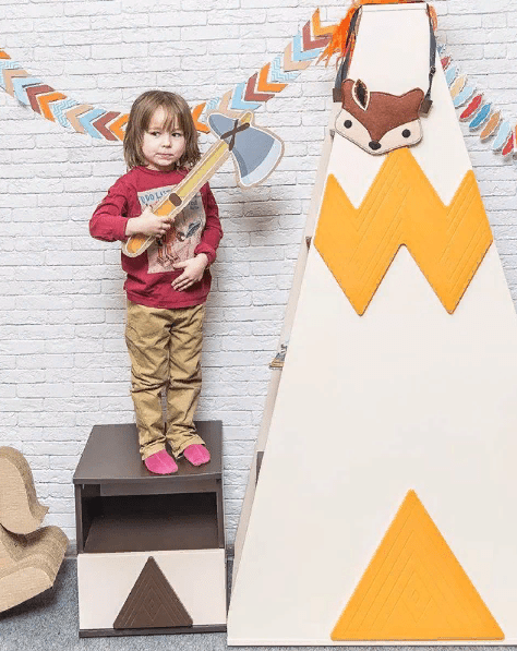 Тумбочка детская с полкой и ящиком "Апачи" МАНДАРИН АПАЧИ 178632 Коричневый Santreyd  - Вид №3