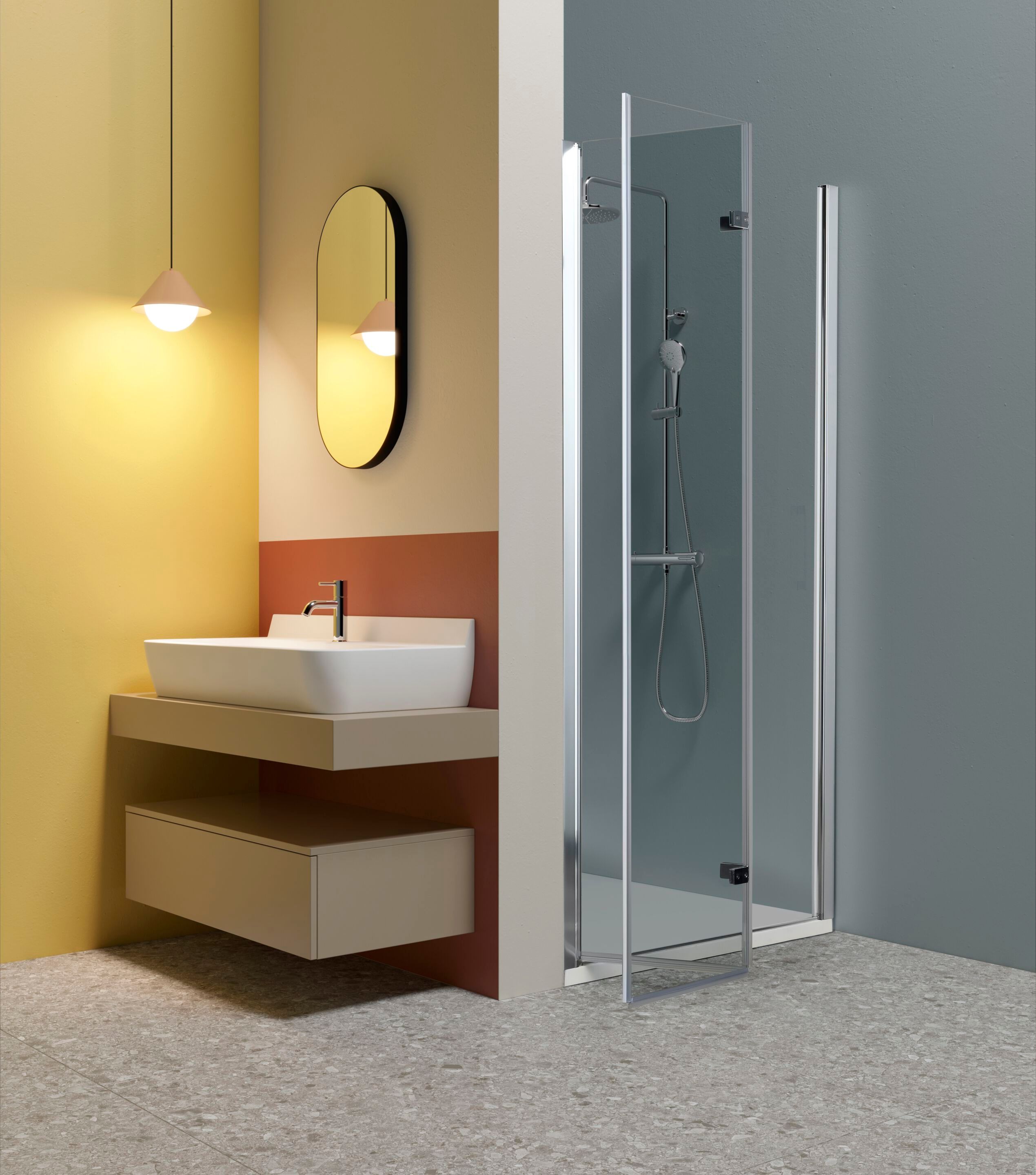 Алюминиевая и стеклянная душевая кабина с раздвижной дверью TAMANACO TPS35 ARCH-00116383 - Вид №1