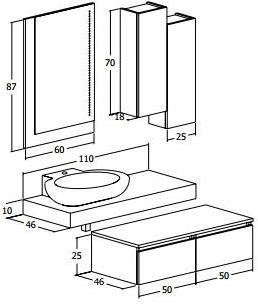 LEGNOBAGNO Модульная подвесная тумба под умывальник Urban sun-id-1445136 - Вид №2
