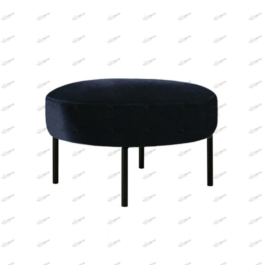 Пуф для ног круглый Alex D64 темно-синий бархат Sits S1037