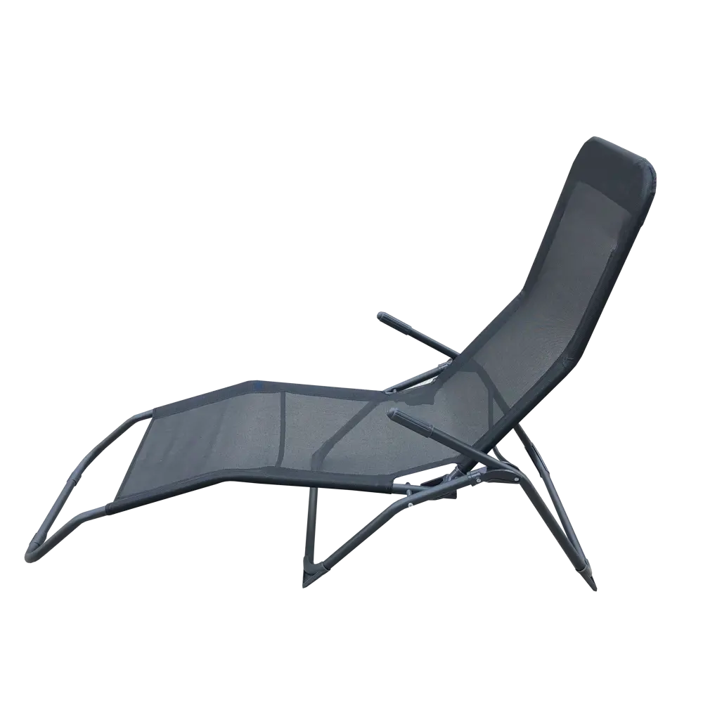 Шезлонг складной Naterial Fiesta 142x60x99 см сталь/ текстилен черный Santreyd STLM-2109425 - Вид №5