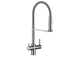 Электронный смеситель для кухни с выдвижным ручным душем