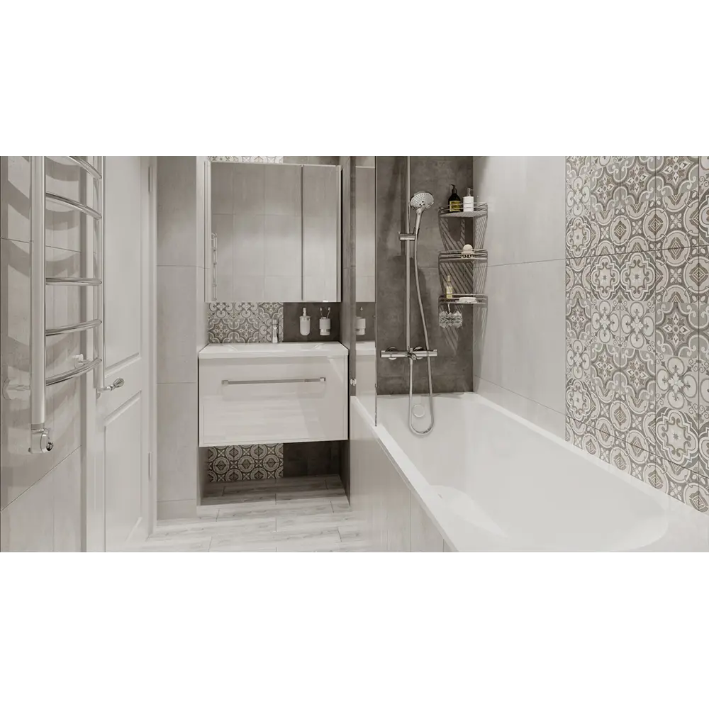 Шкаф зеркальный «Экко» 80 см цвет белый глянец Santreyd STLM-2167837 - Вид №3