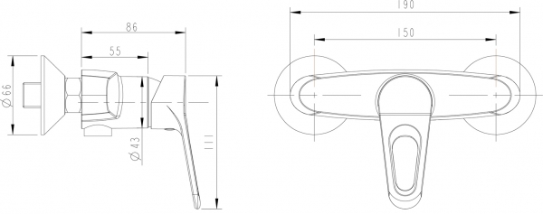 Смеситель для ванной комнаты для душа ECO-D F993158C-01 bravat - Вид №2