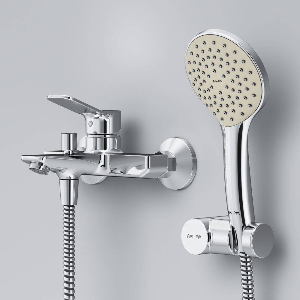 F85A10000 смеситель для ванны и душа излив 164 мм хром шт AM.PM X-Joy  - Вид №3