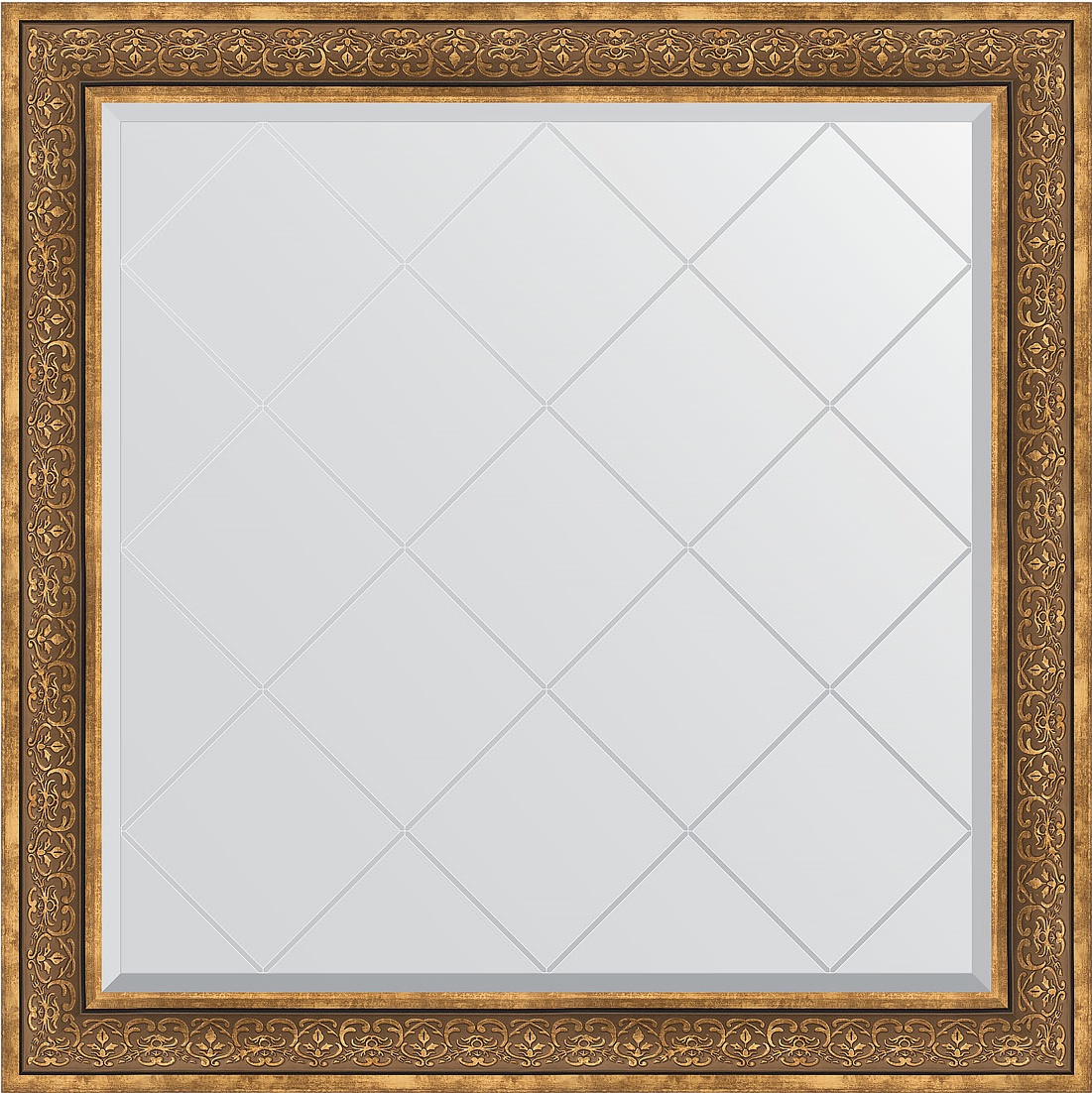 BY 4464 Зеркало с гравировкой в багетной раме - вензель бронзовый 101 mm EVOFORM Exclusive-G