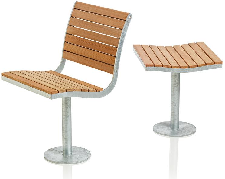 Nola Industrier Садовый стул из стали и дерева Parco sun-id-1356773 - Вид №1