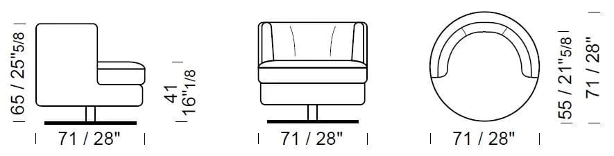 Бархатное вращающееся кресло Borzalino фрисби ARCH-00061140 - Вид №11