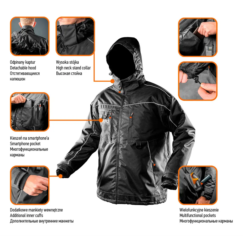 Куртка рабочая Neo Oxford цвет черный размер XXL/58 рост 194-200 см Neò STLM-2193122 - Вид №2