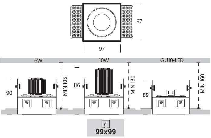 ONOK Lighting Регулируемый встраиваемый светодиодный светильник Ringo sun-id-1349787 - Вид №2