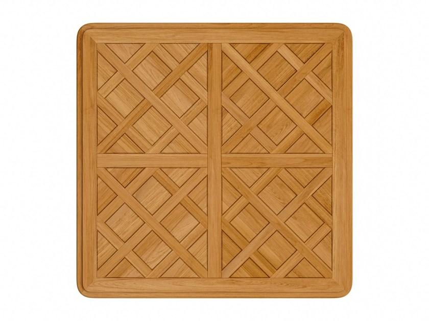 ASTELLO Квадратный садовый журнальный столик из тика Fleur de lys sun-id-1511459 - Вид №3