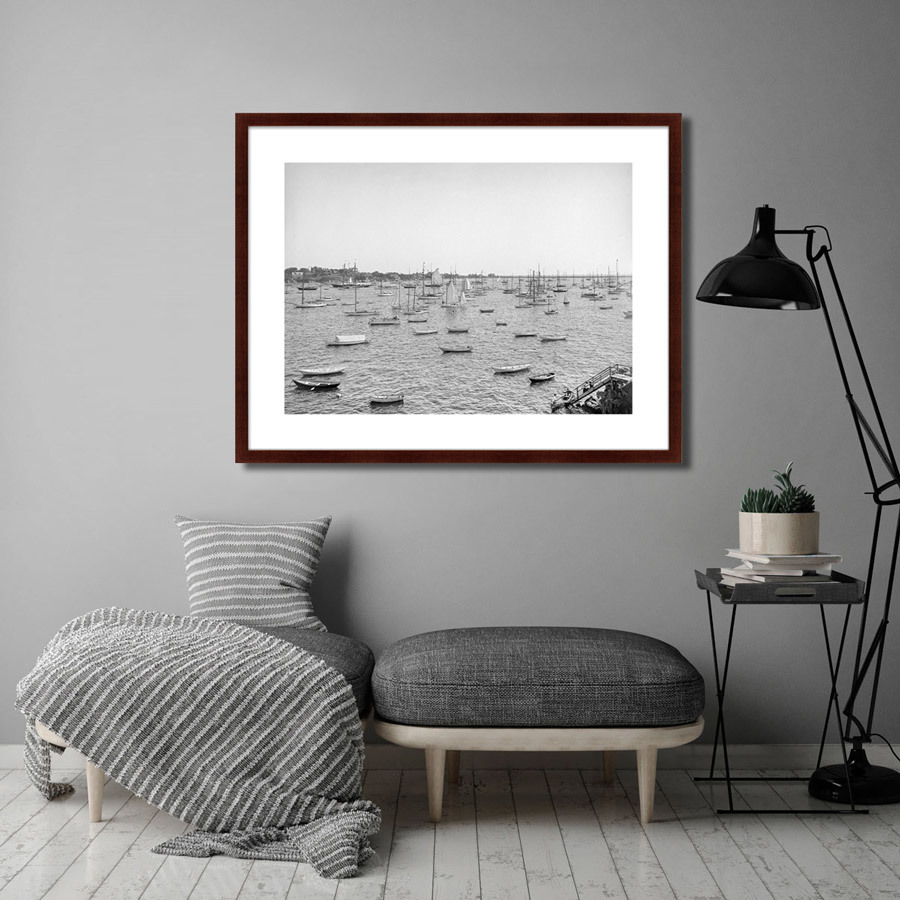 Картина черно-белая 80х100 см Marblehead Mariners, 1906г. КАРТИНЫ В КВАРТИРУ  00-3894704 Белый;черный  - Вид №2