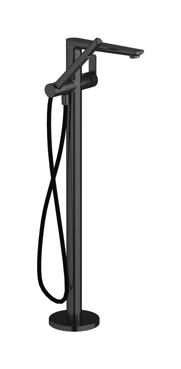 Напольный смесиель для ванны с встроенным душем. WE ARE IB c6399cs Brushed Black Chrome C-67