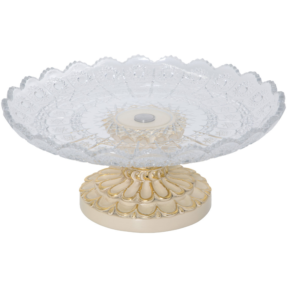 52097 BOGACHO Фруктовница-конфетница - 14 Айвори мрамор / стекло 